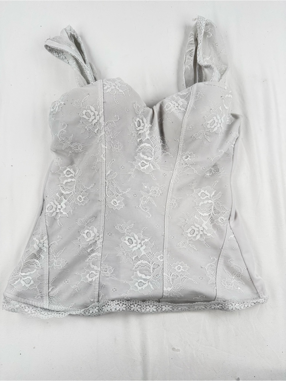 Spirit Halloween Lace Bustier Tank Top in White